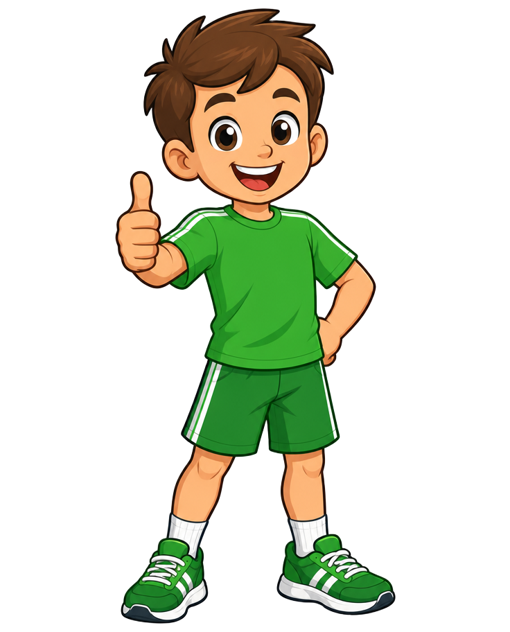 Happy kid athlete